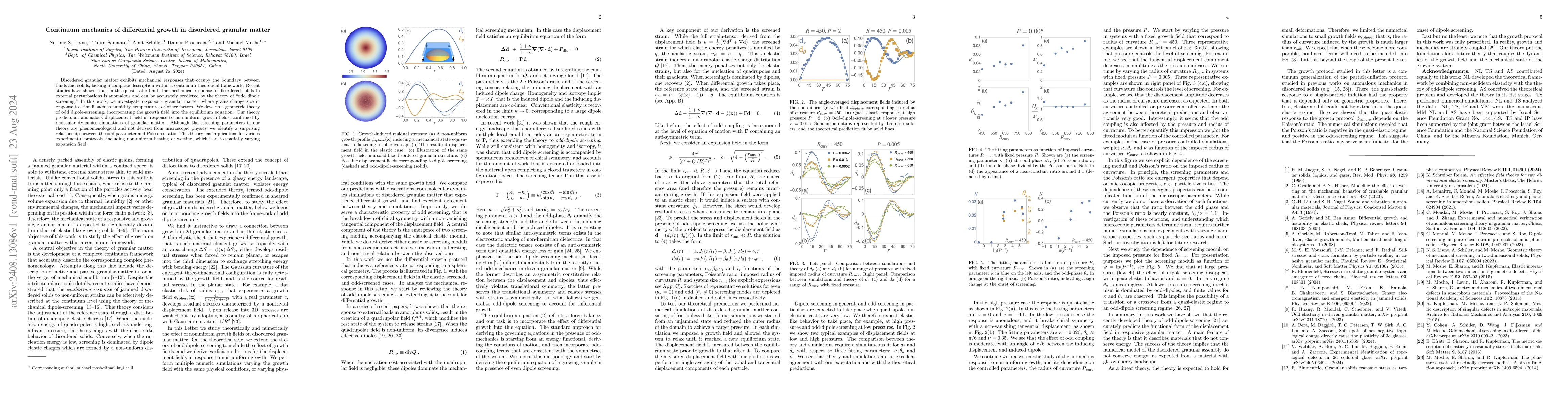 Thumbnail for Continuum mechanics of differential growth in disordered granular matter