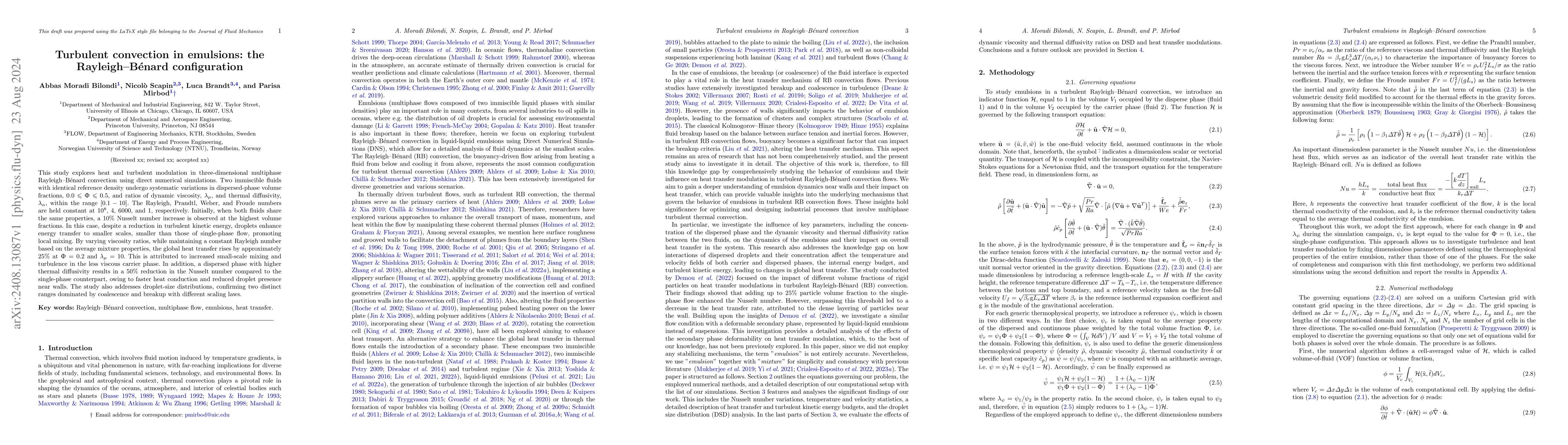 Thumbnail for Turbulent convection in emulsions: the Rayleigh-Bénard configuration
