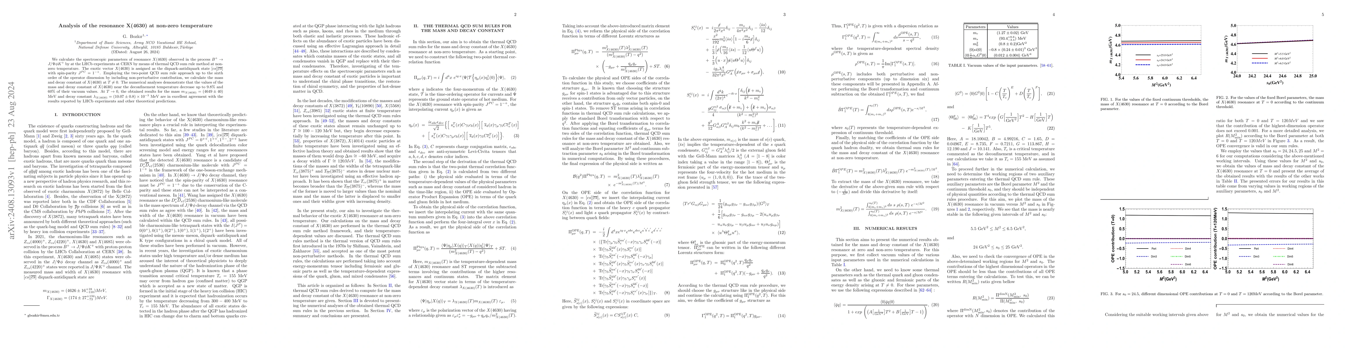 Thumbnail for Analysis of the resonance X(4630) at non-zero temperature