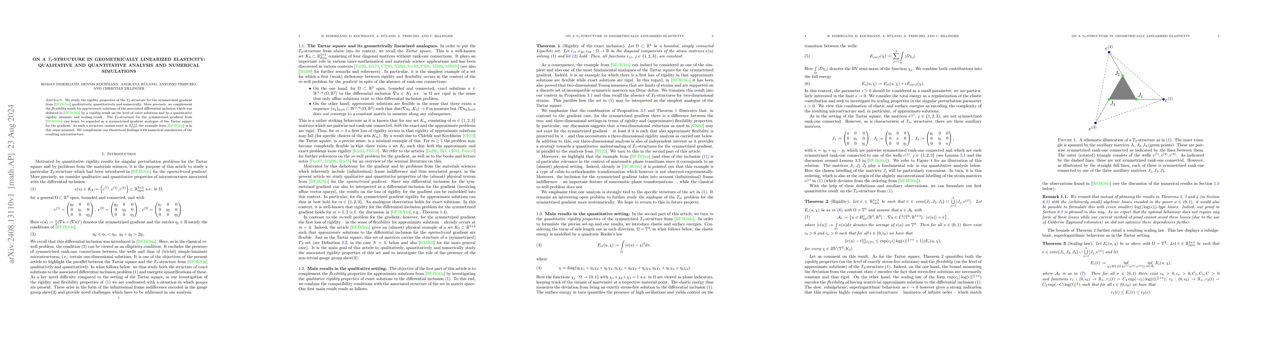 Thumbnail for On a $T_3$-Structure in Geometrically Linearized Elasticity: Qualitative
  and Quantitative Analysis and Numerical Simulations