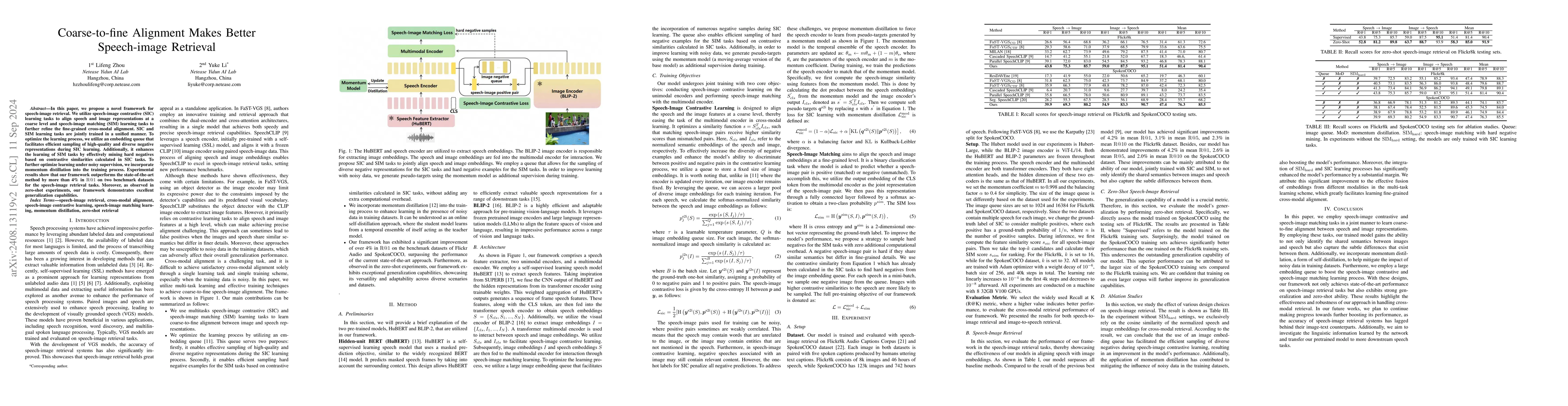 Thumbnail for Coarse-to-fine Alignment Makes Better Speech-image Retrieval