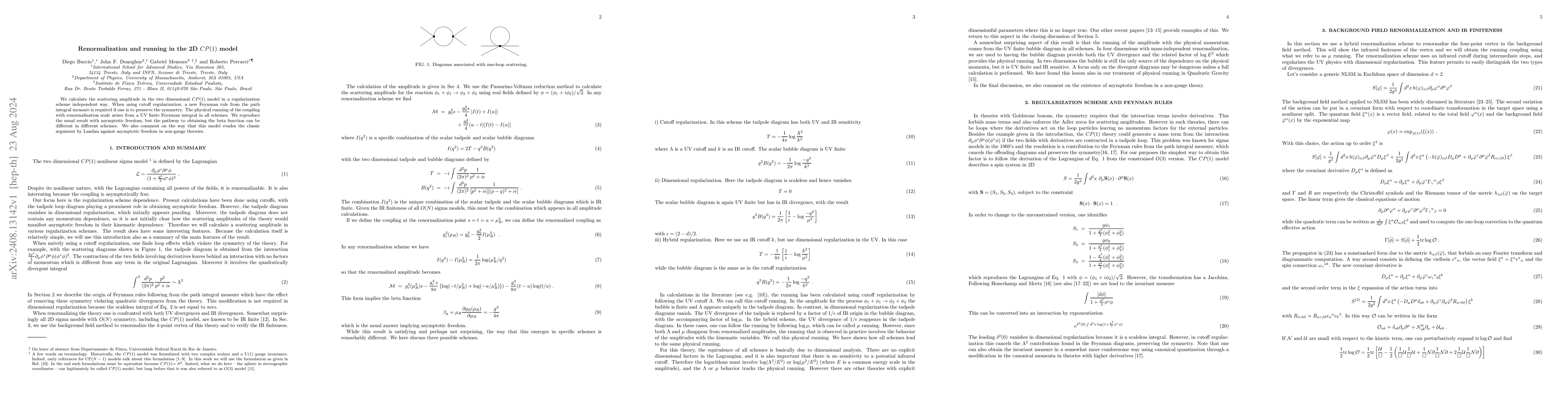 Thumbnail for Renormalization and running in the 2D $CP(1)$ model