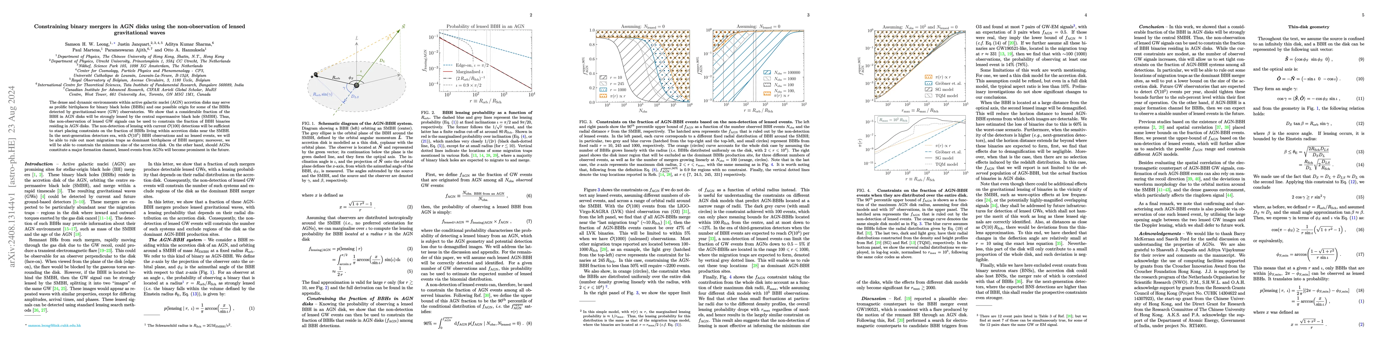 Thumbnail for Constraining binary mergers in AGN disks using the non-observation of
  lensed gravitational waves