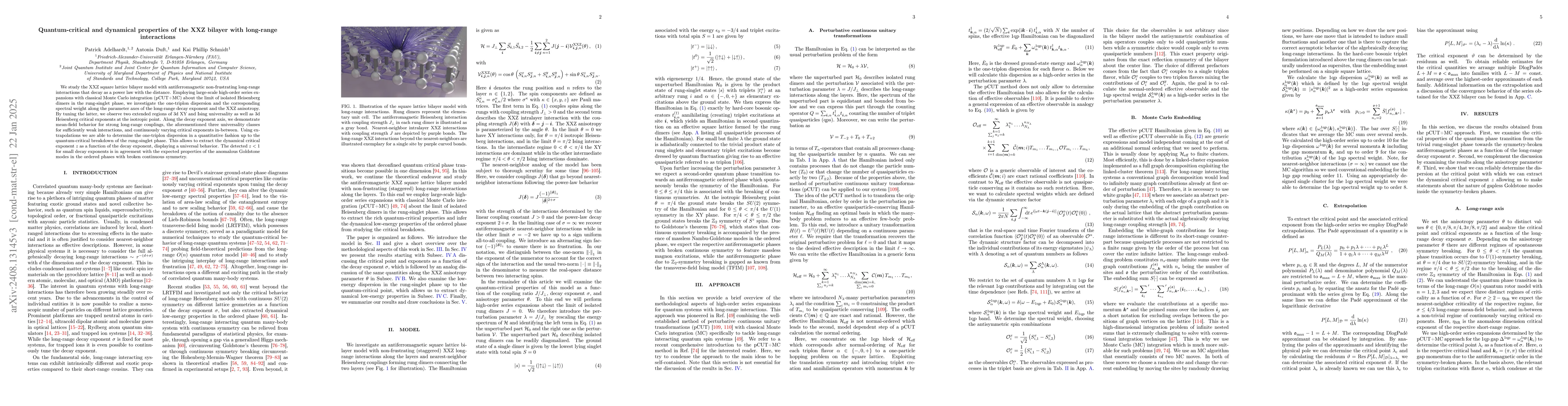 Thumbnail for Quantum-critical and dynamical properties of the XXZ bilayer with
  long-range interactions
