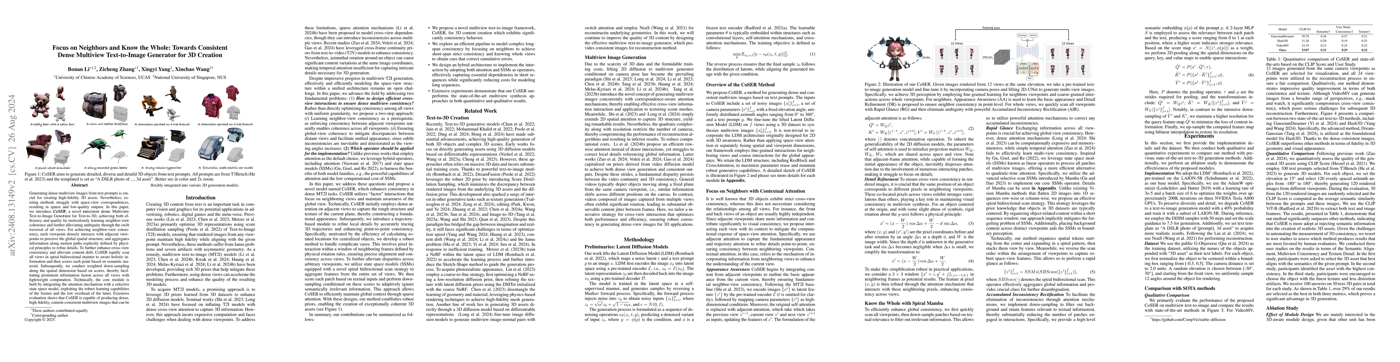 Thumbnail for Focus on Neighbors and Know the Whole: Towards Consistent Dense
  Multiview Text-to-Image Generator for 3D Creation
