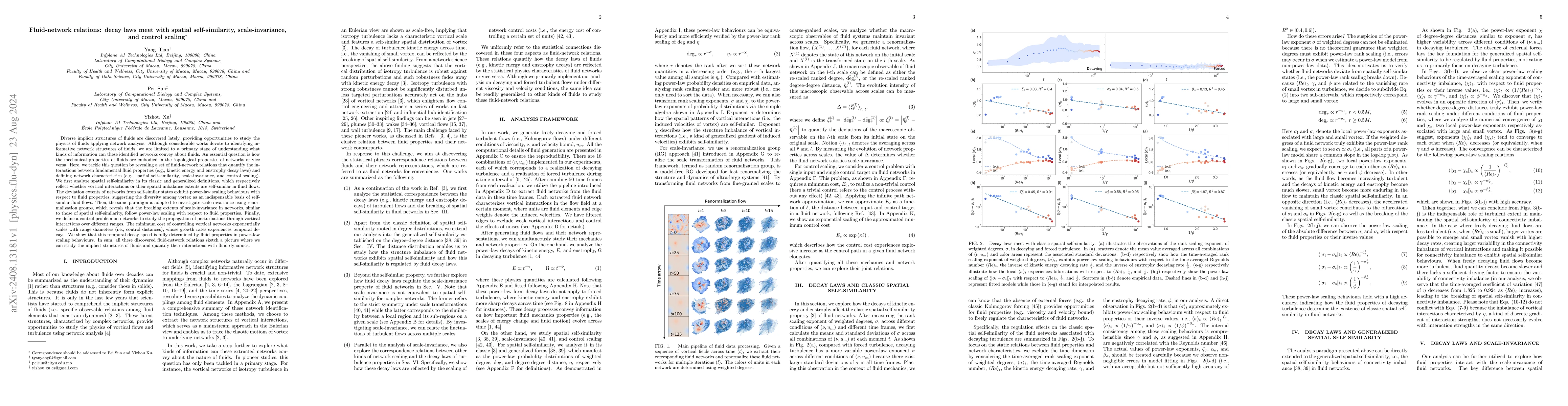 Thumbnail for Fluid-network relations: decay laws meet with spatial self-similarity,
  scale-invariance, and control scaling
