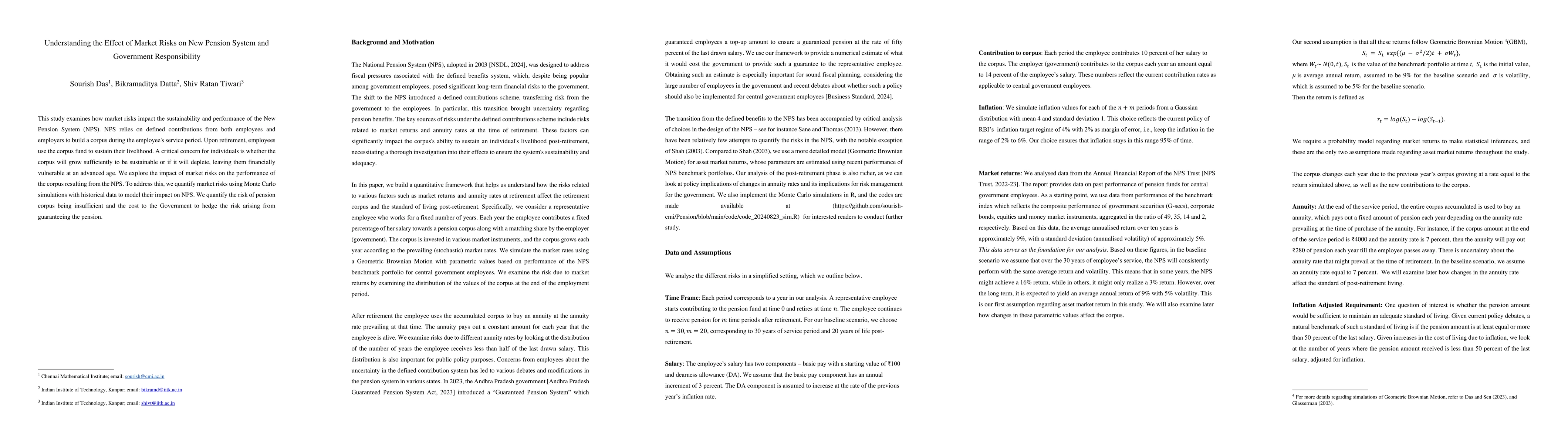 Thumbnail for Understanding the Effect of Market Risks on New Pension System and
  Government Responsibility