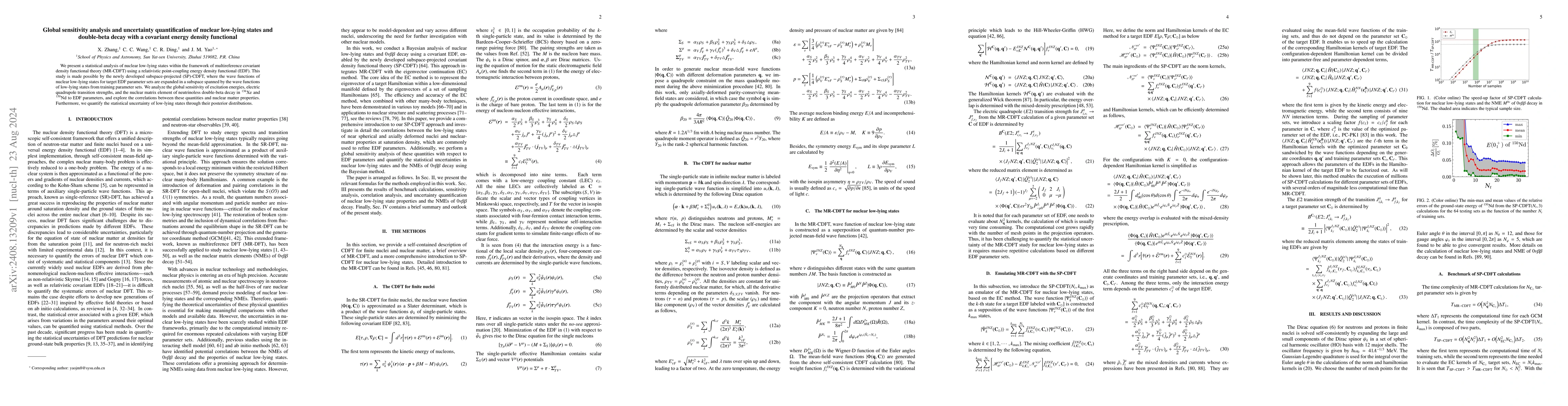 Thumbnail for Global sensitivity analysis and uncertainty quantification of nuclear
  low-lying states and double-beta decay with a covariant energy density
  functional