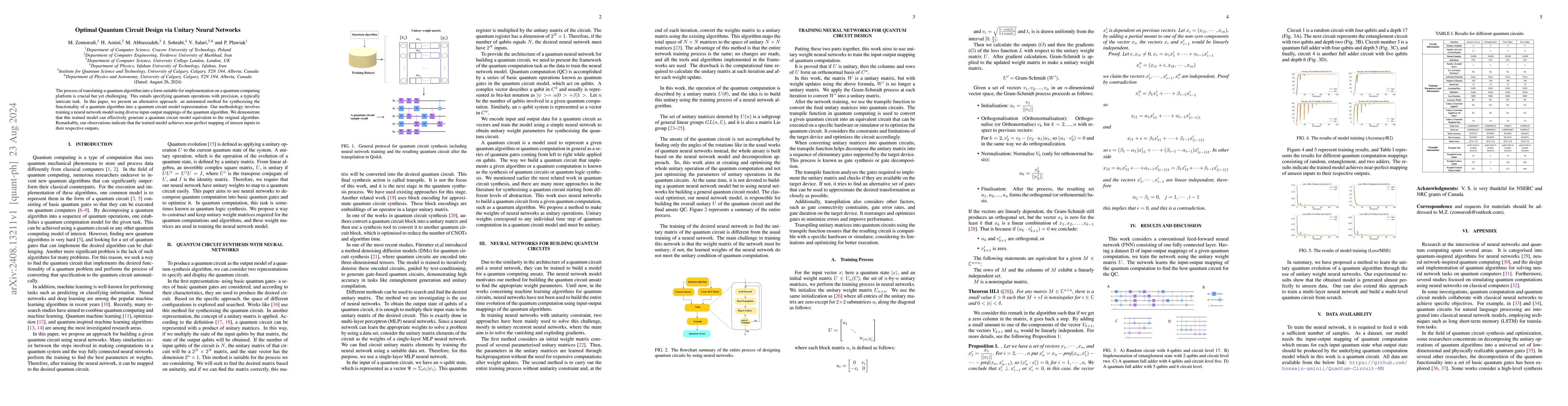 Thumbnail for Optimal Quantum Circuit Design via Unitary Neural Networks