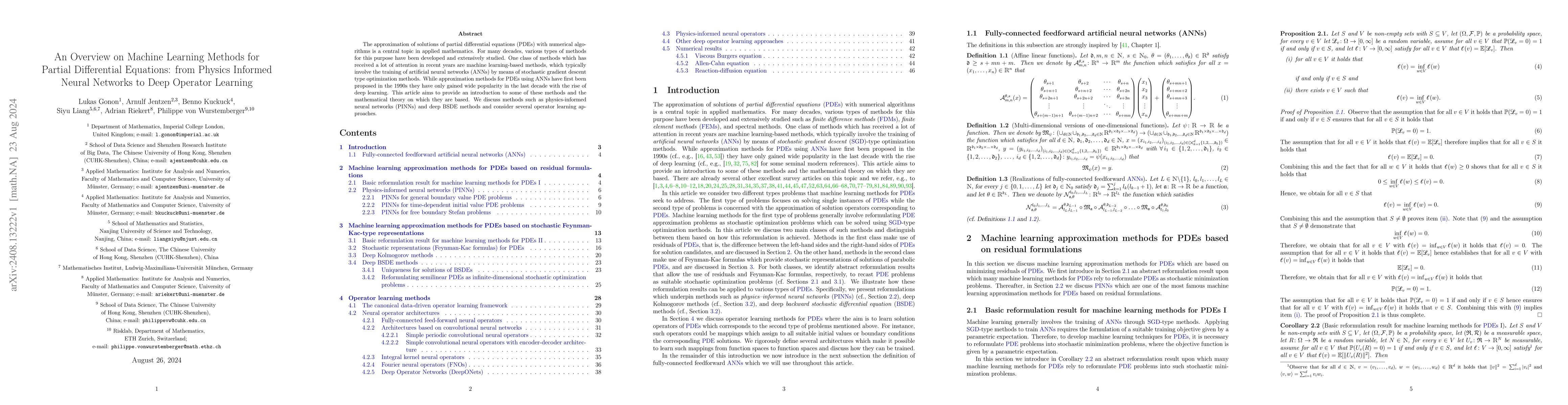 Thumbnail for An Overview on Machine Learning Methods for Partial Differential
  Equations: from Physics Informed Neural Networks to Deep Operator Learning