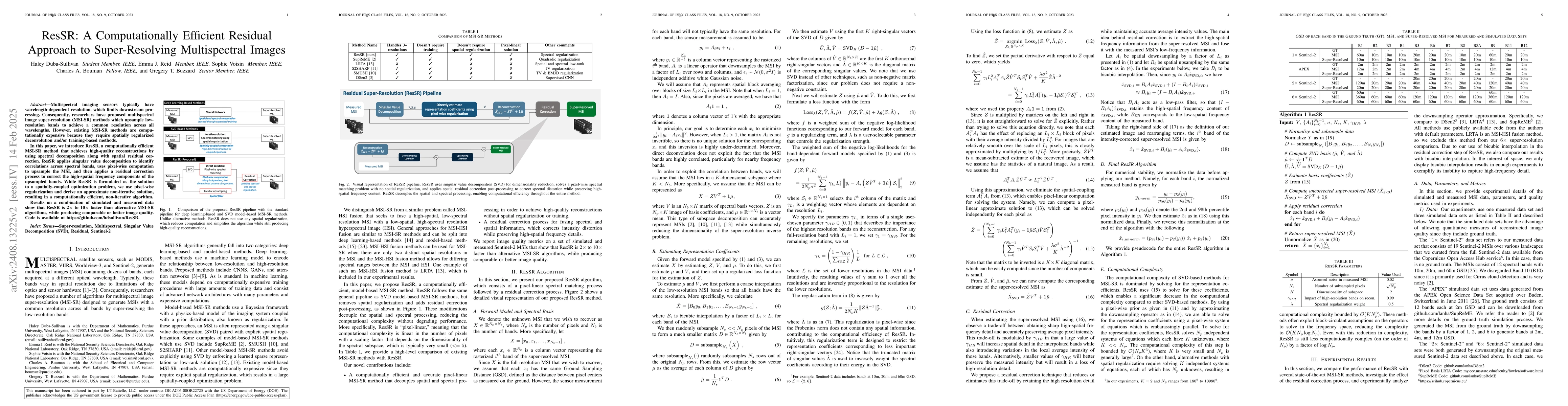Thumbnail for ResSR: A Residual Approach to Super-Resolving Multispectral Images
