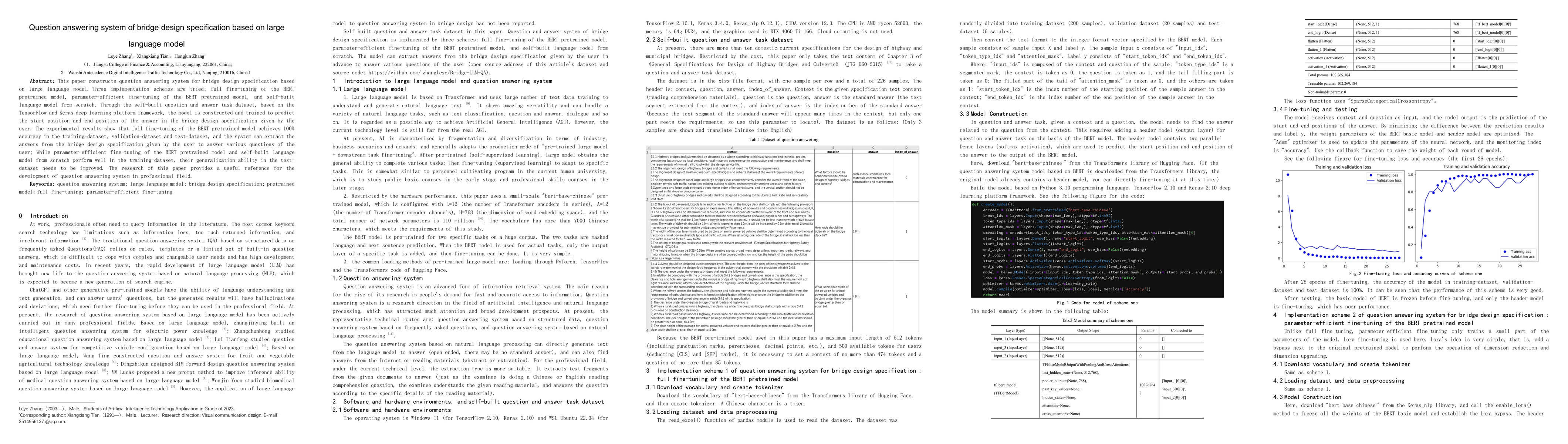 Thumbnail for Question answering system of bridge design specification based on large
  language model