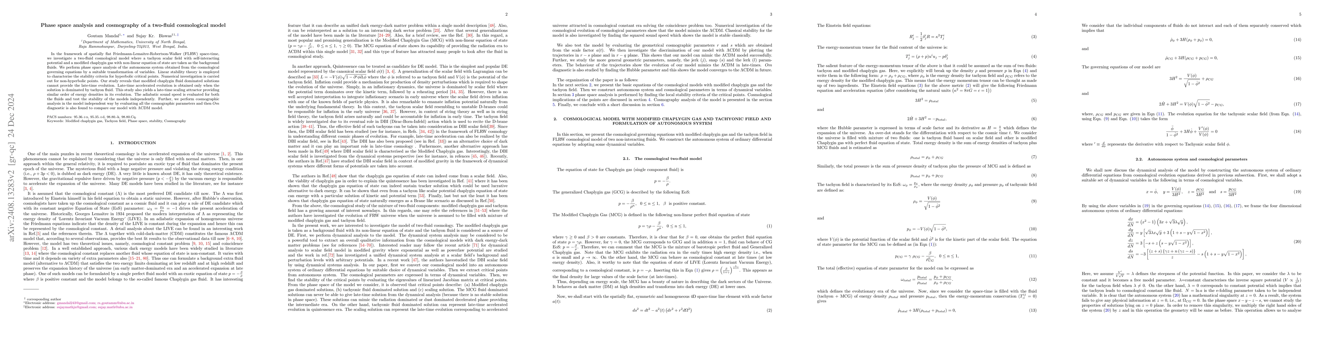 Thumbnail for Phase space analysis and cosmography of a two-fluid cosmological model