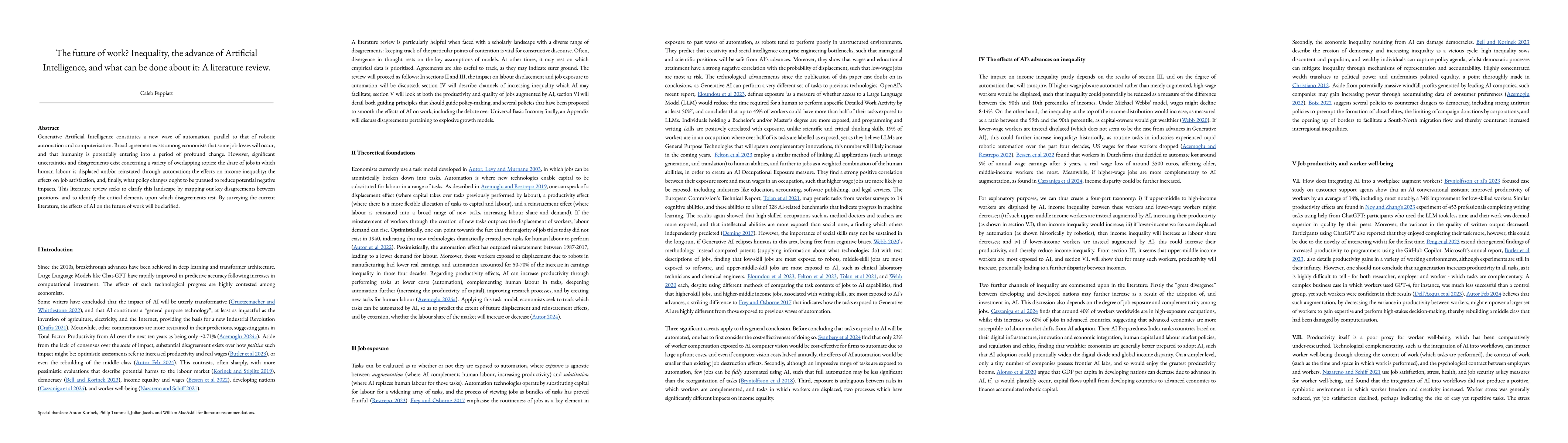 Thumbnail for The Future of Work: Inequality, Artificial Intelligence, and What Can Be
  Done About It. A Literature Review