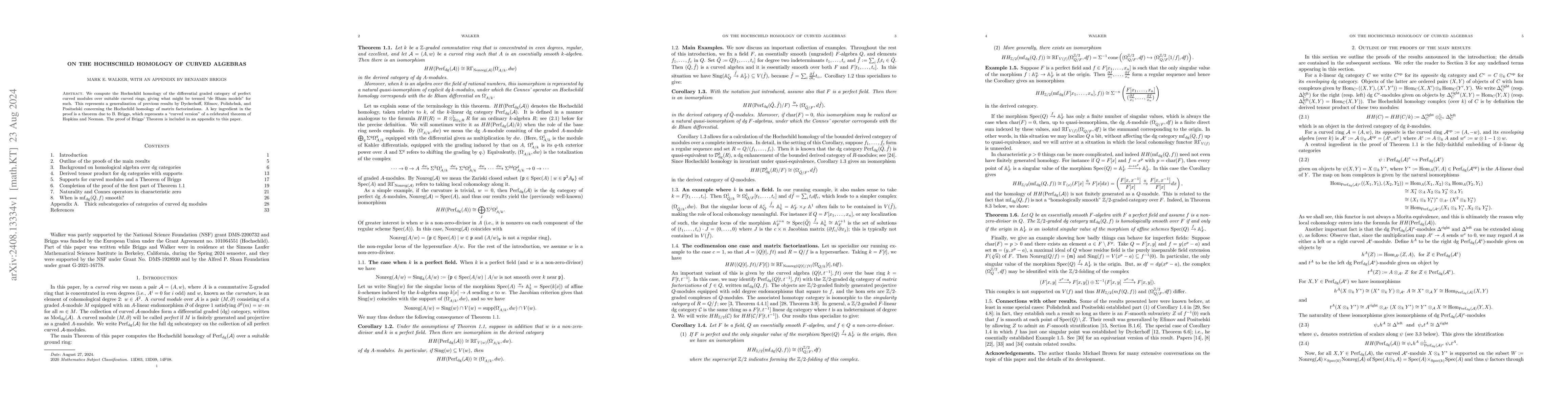 Thumbnail for On the Hochschild Homology of Curved Algebras