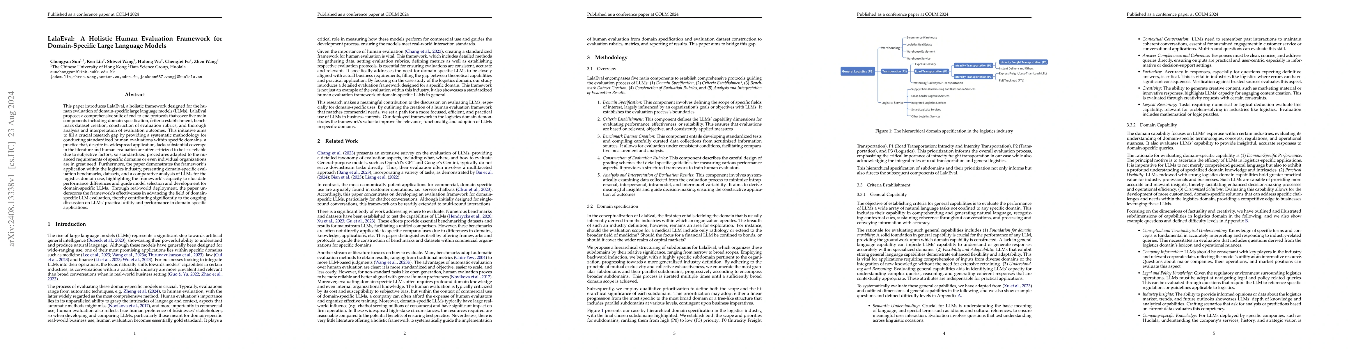 Thumbnail for LalaEval: A Holistic Human Evaluation Framework for Domain-Specific
  Large Language Models