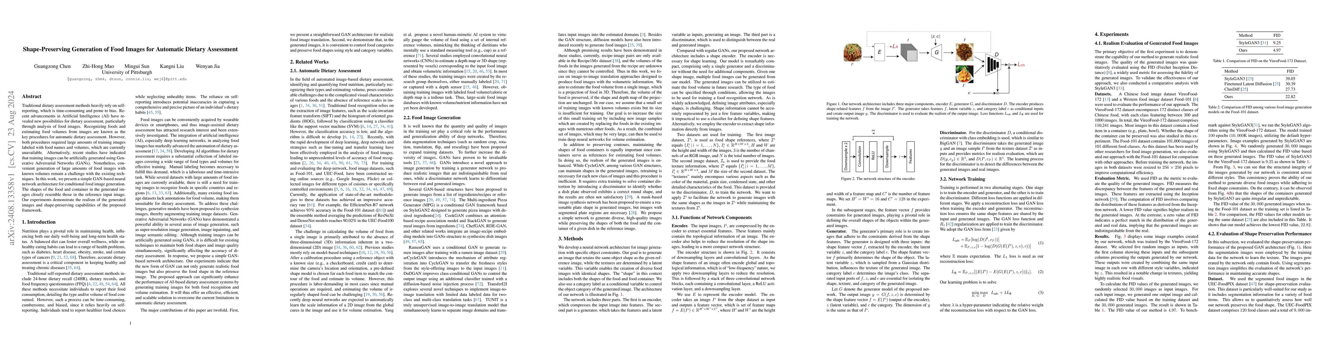 Thumbnail for Shape-Preserving Generation of Food Images for Automatic Dietary
  Assessment