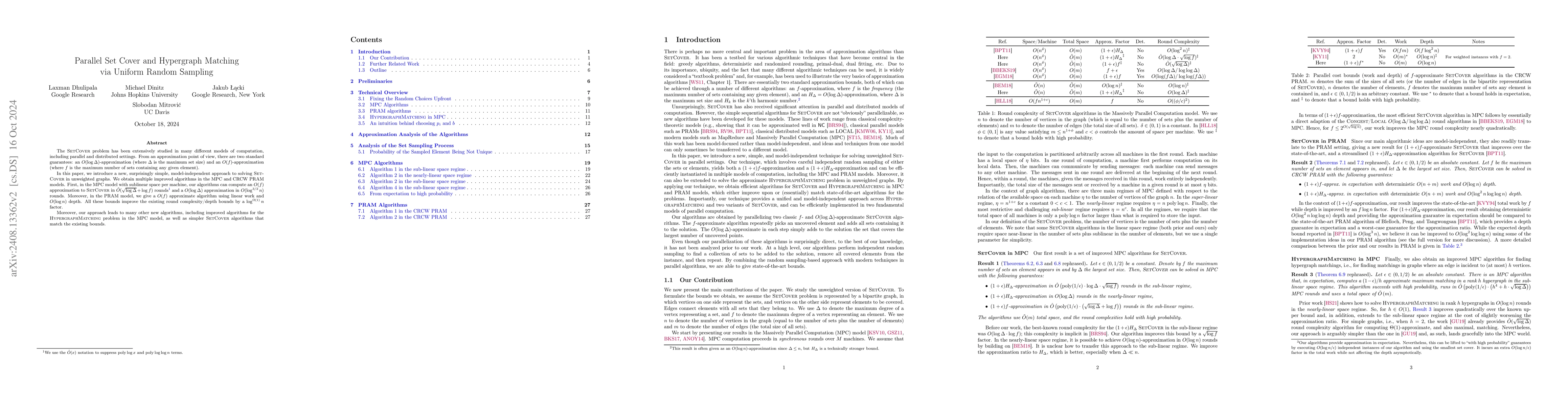 Thumbnail for Parallel Set Cover and Hypergraph Matching via Uniform Random Sampling
