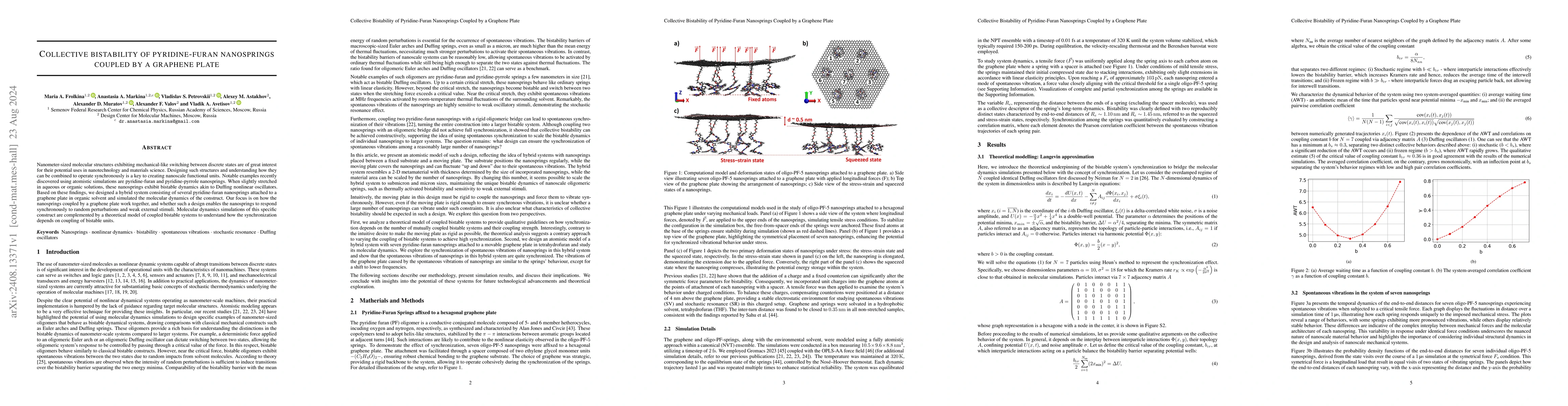 Thumbnail for Collective bistability of pyridine-furan nanosprings coupled by a
  graphene plate