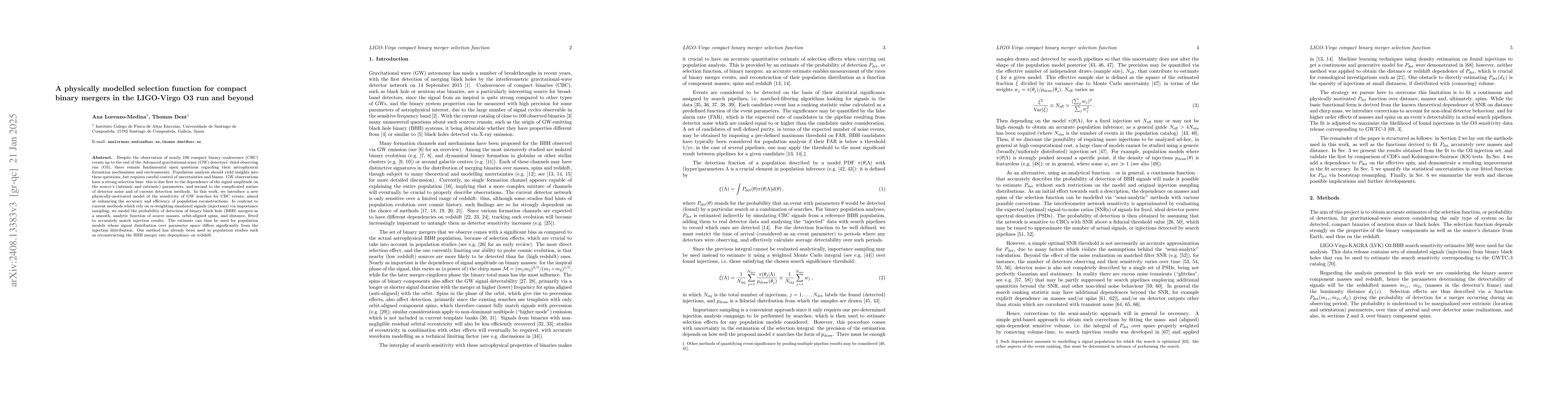 Thumbnail for A physically modelled selection function for compact binary mergers in
  the LIGO-Virgo O3 run and beyond