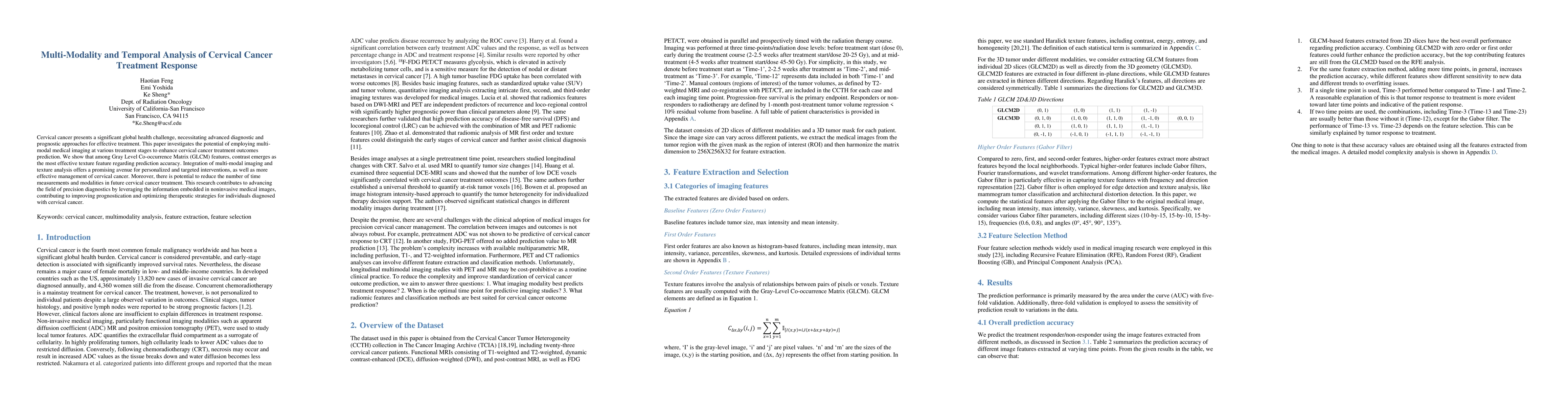 Thumbnail for Multi-Modality and Temporal Analysis of Cervical Cancer Treatment
  Response