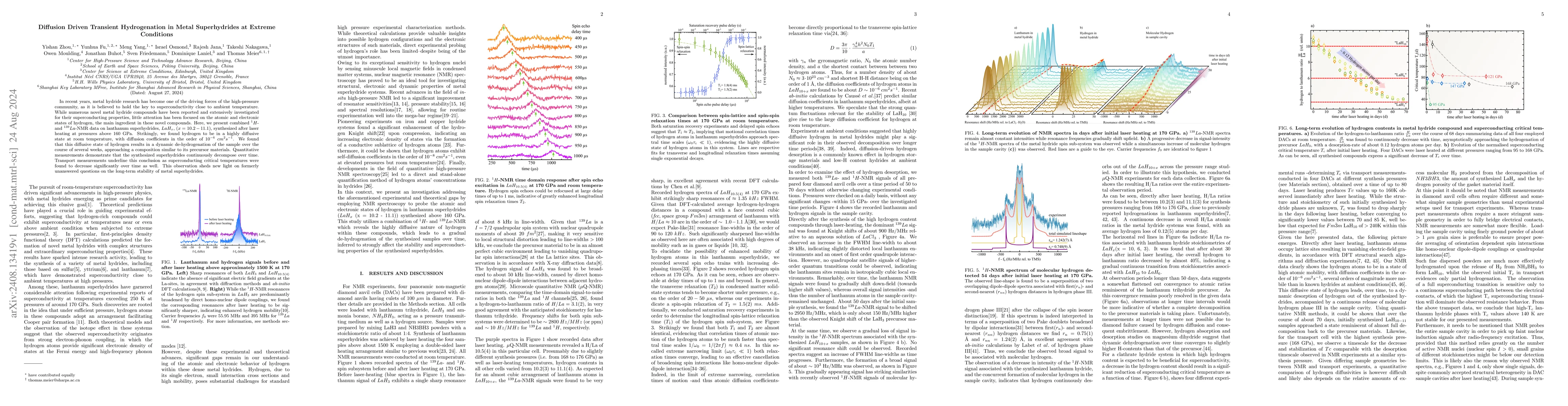 Thumbnail for Diffusion Driven Transient Hydrogenation in Metal Superhydrides at
  Extreme Conditions