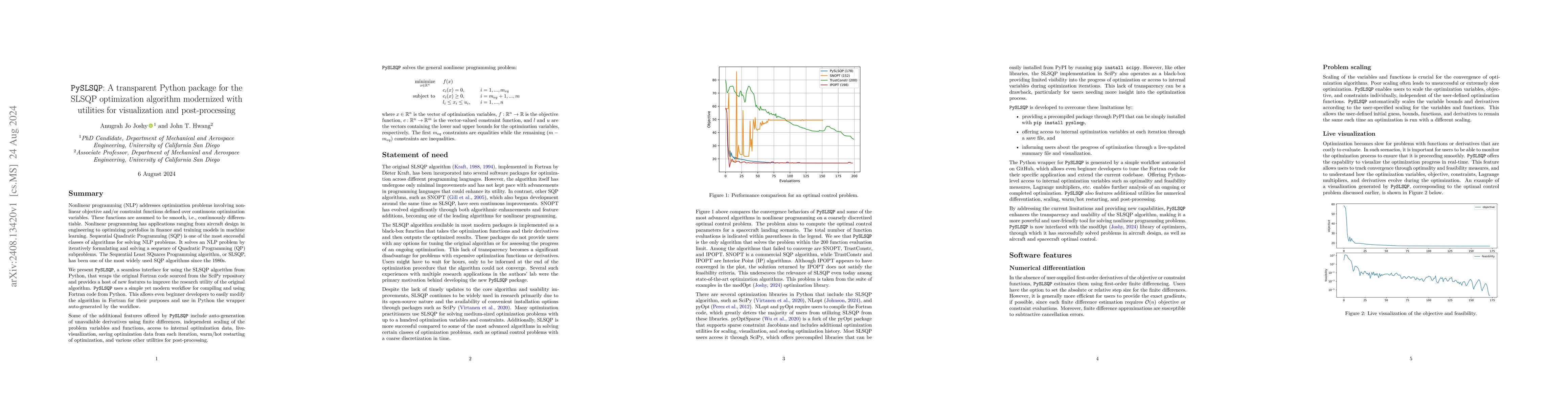 Thumbnail for PySLSQP: A transparent Python package for the SLSQP optimization
  algorithm modernized with utilities for visualization and post-processing