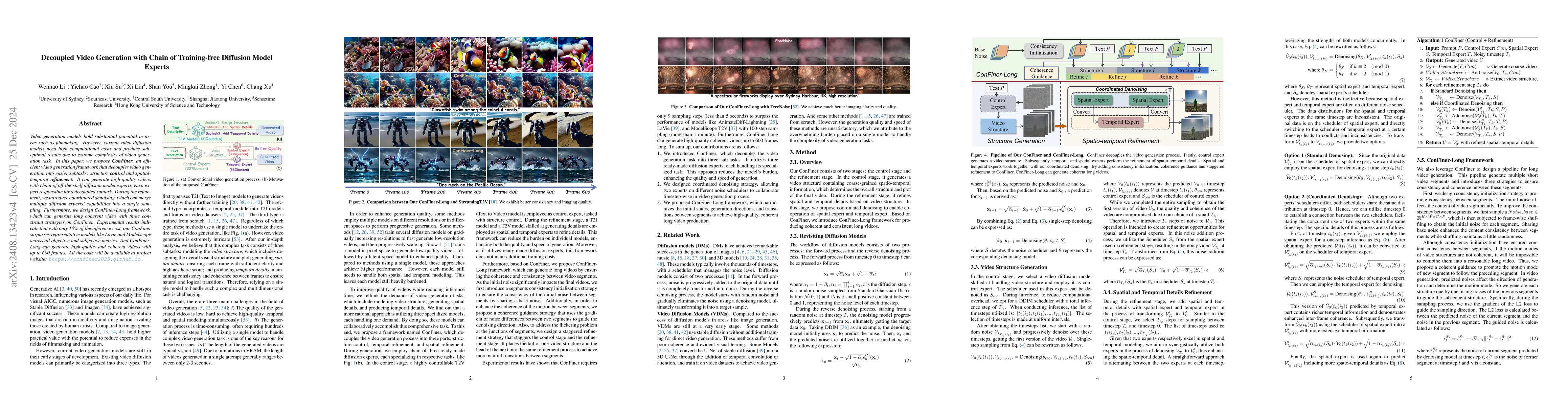 Thumbnail for Training-free Long Video Generation with Chain of Diffusion Model
  Experts