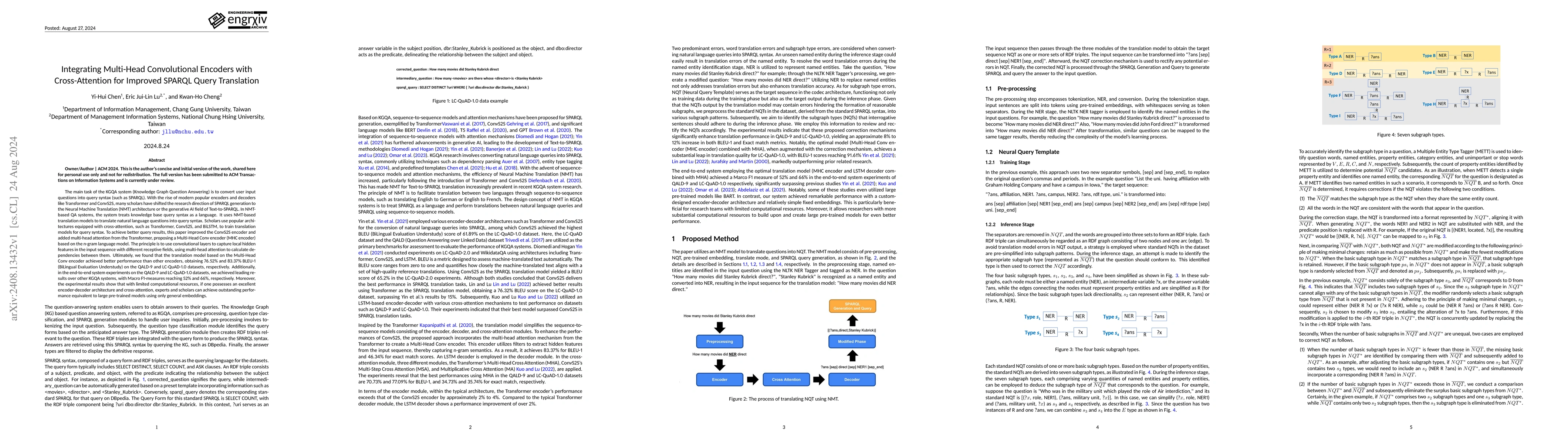Thumbnail for Integrating Multi-Head Convolutional Encoders with Cross-Attention for
  Improved SPARQL Query Translation