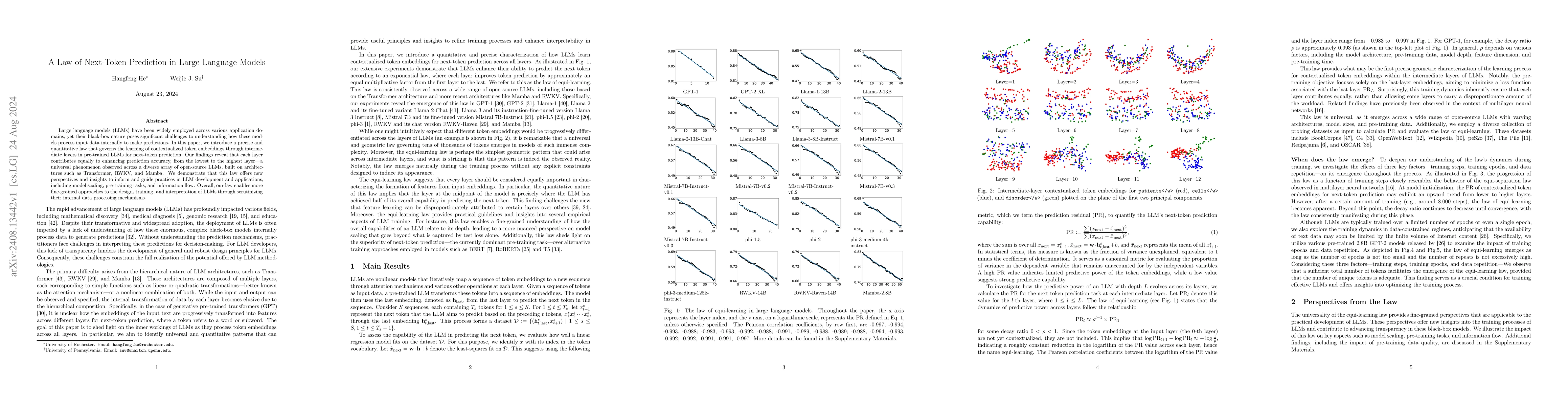 Thumbnail for A Law of Next-Token Prediction in Large Language Models