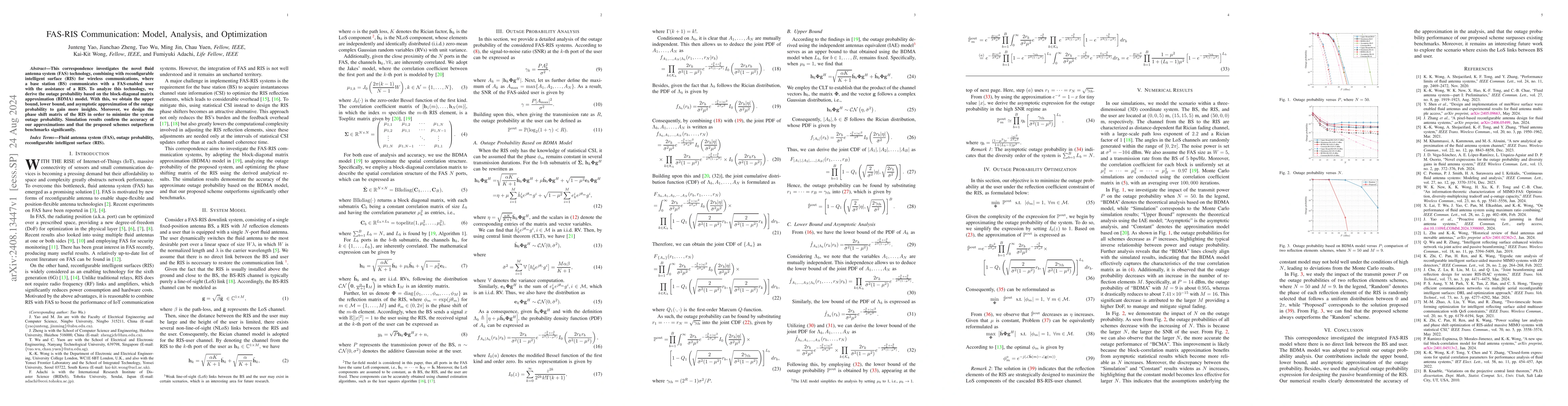 Thumbnail for FAS-RIS Communication: Model, Analysis, and Optimization