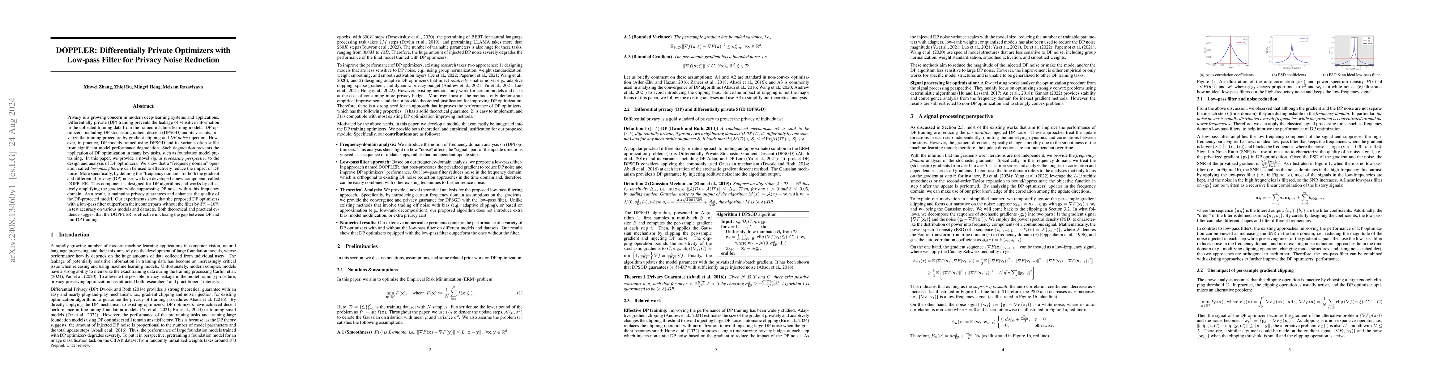 Thumbnail for DOPPLER: Differentially Private Optimizers with Low-pass Filter for
  Privacy Noise Reduction