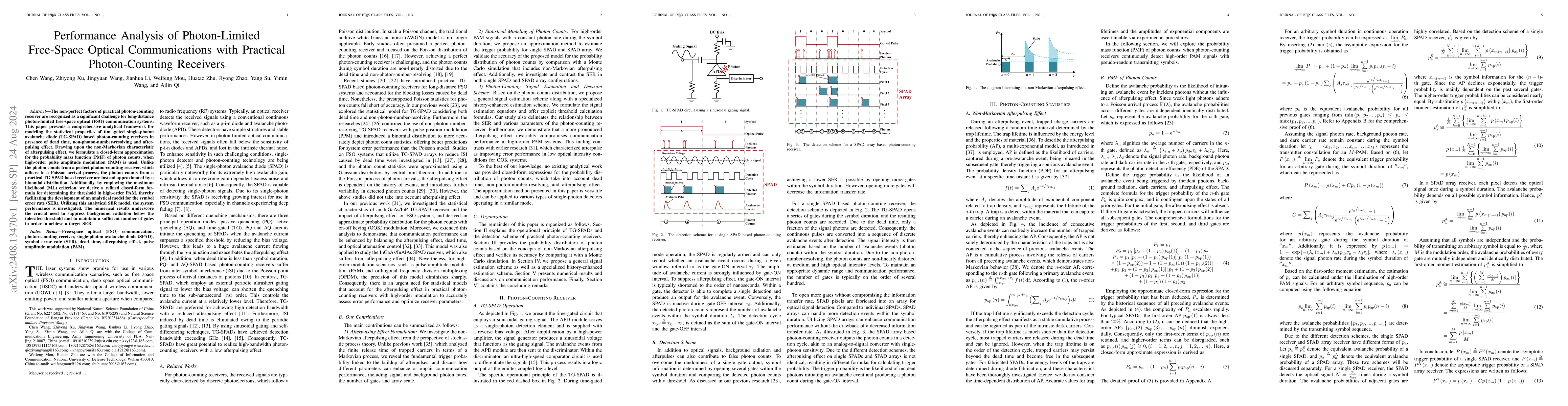 Thumbnail for Performance Analysis of Photon-Limited Free-Space Optical Communications
  with Practical Photon-Counting Receivers