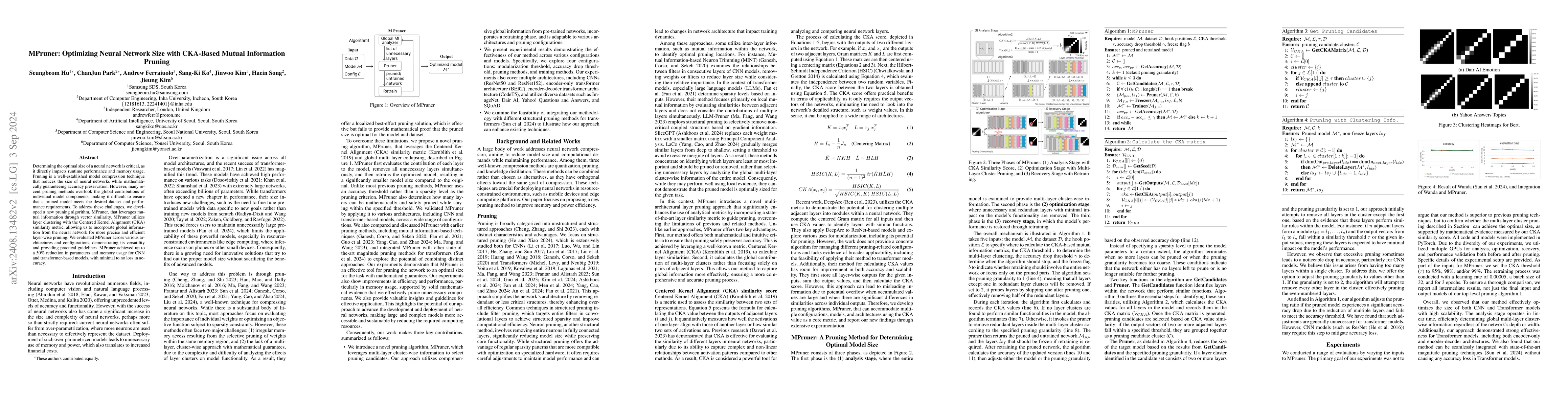 Thumbnail for MPruner: Optimizing Neural Network Size with CKA-Based Mutual
  Information Pruning