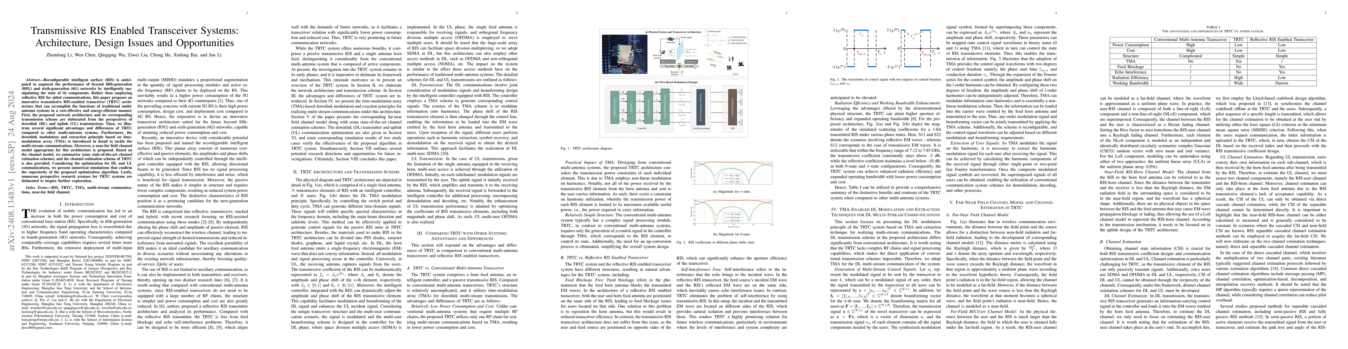 Thumbnail for Transmissive RIS Enabled Transceiver Systems:Architecture, Design Issues
  and Opportunities