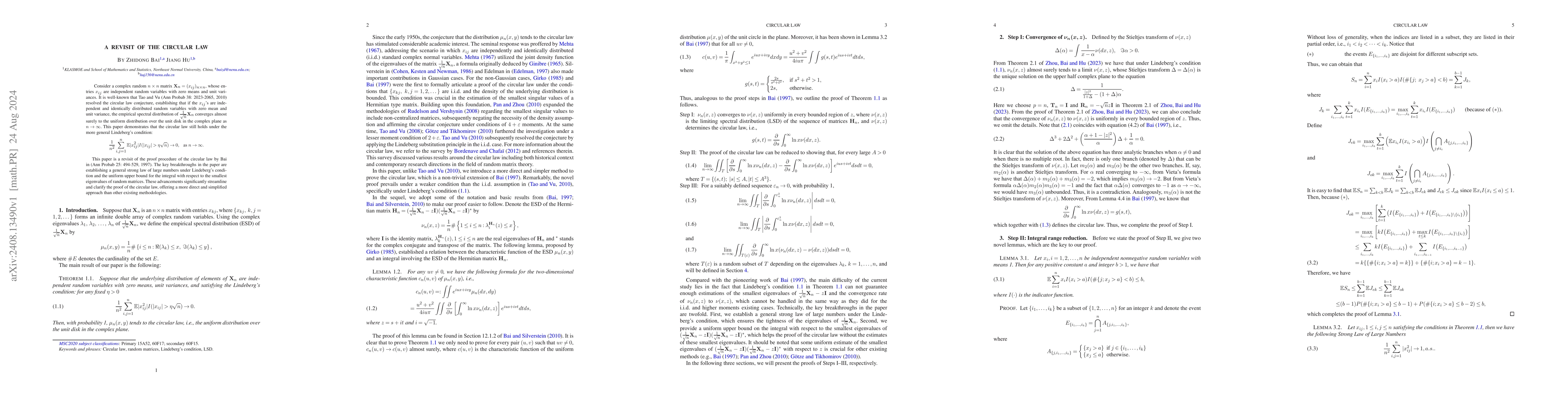 Thumbnail for A revisit of the circular law