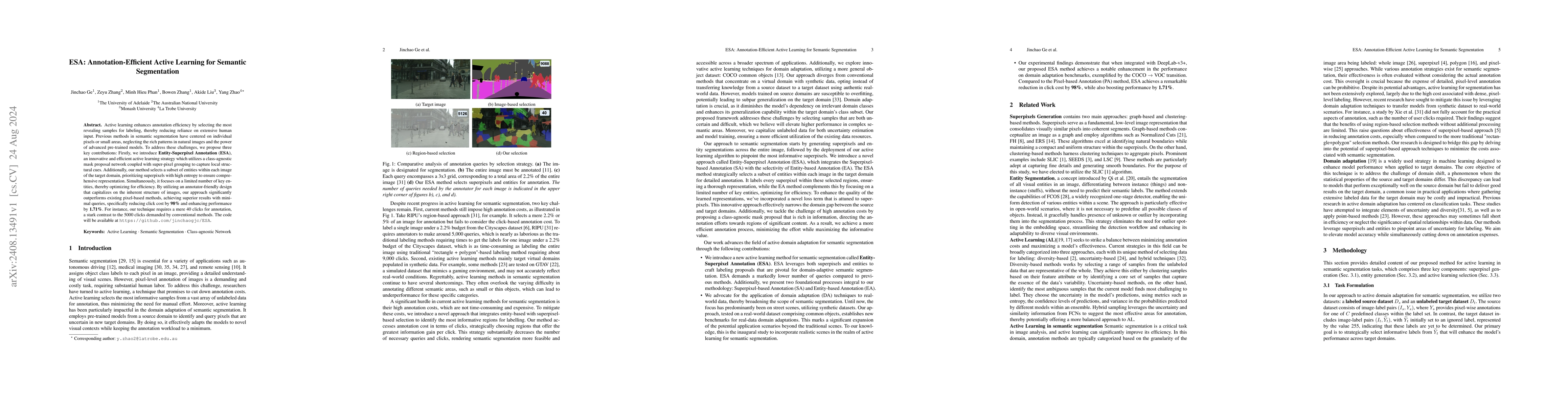 Thumbnail for ESA: Annotation-Efficient Active Learning for Semantic Segmentation