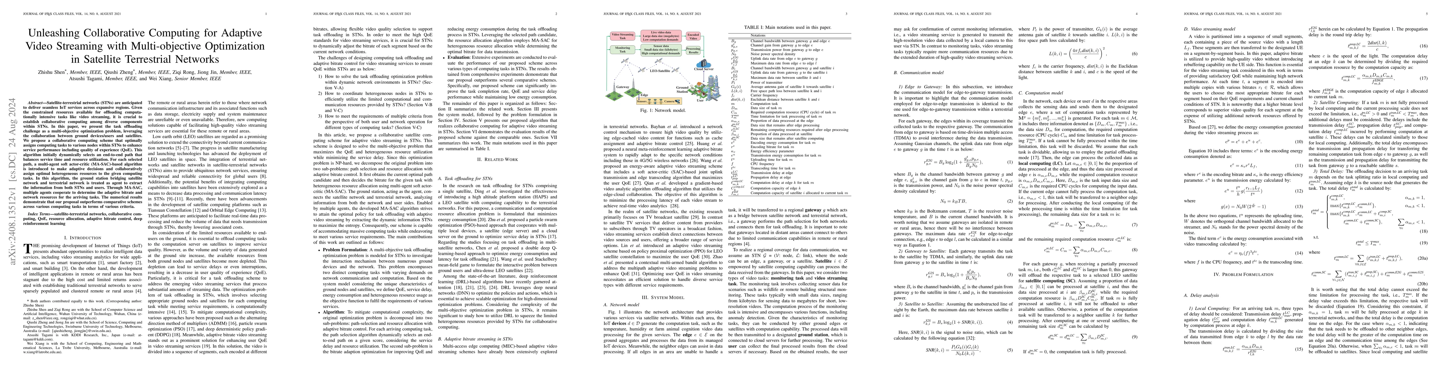 Thumbnail for Unleashing Collaborative Computing for Adaptive Video Streaming with
  Multi-objective Optimization in Satellite Terrestrial Networks