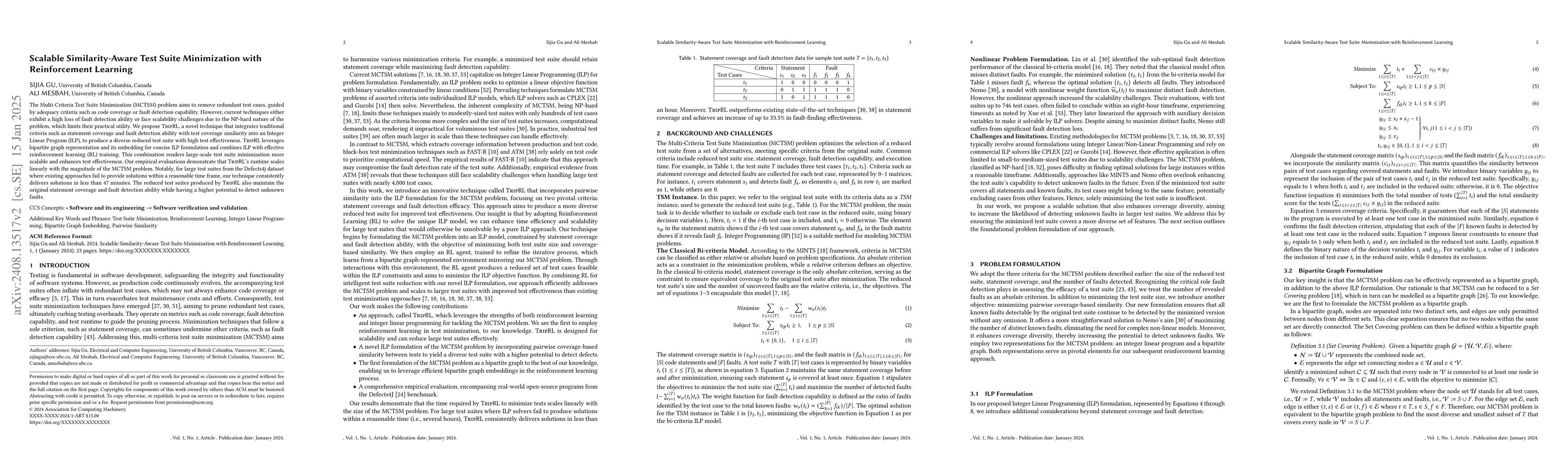 Thumbnail for Scalable Similarity-Aware Test Suite Minimization with Reinforcement
  Learning