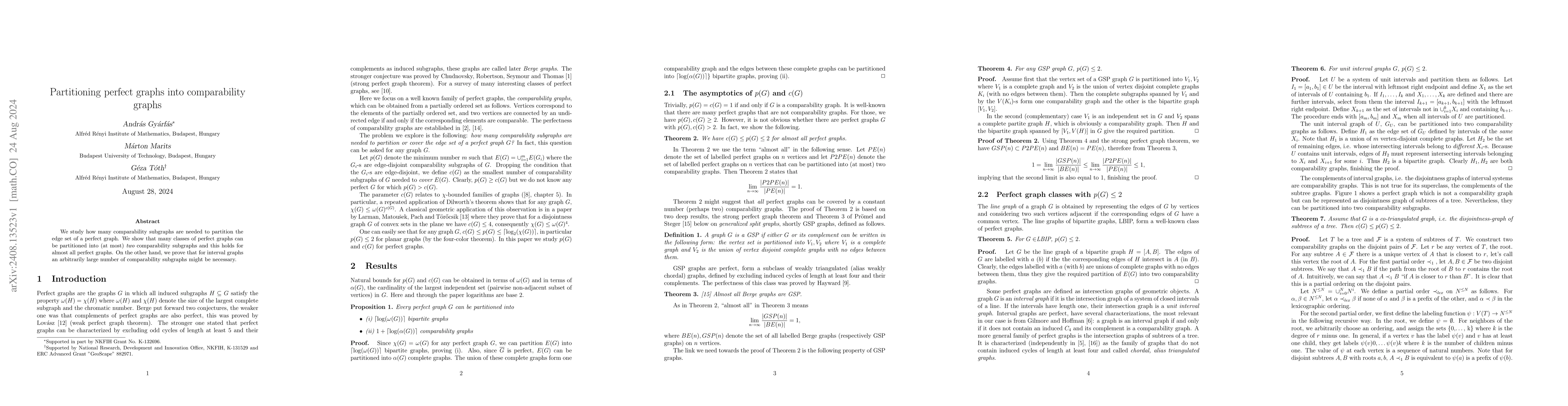 Thumbnail for Partitioning perfect graphs into comparability graphs