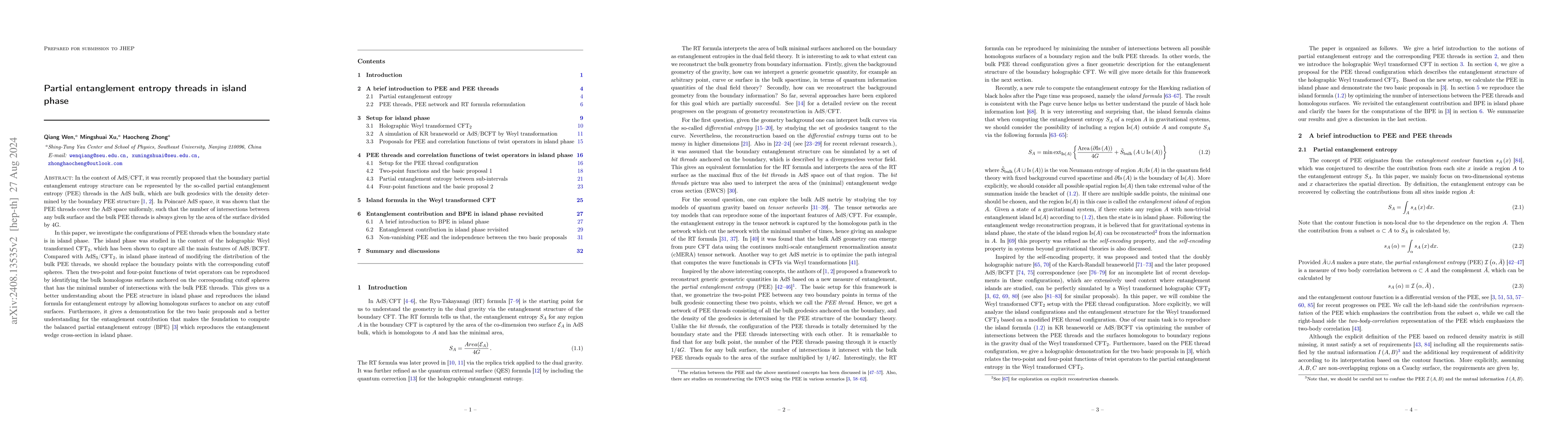 Thumbnail for Partial entanglement entropy threads in island phase