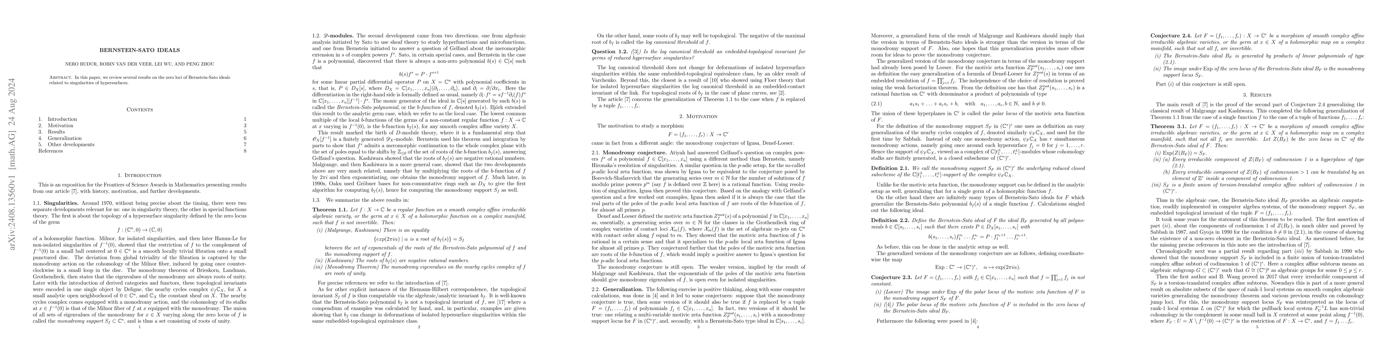 Thumbnail for Bernstein-Sato ideals