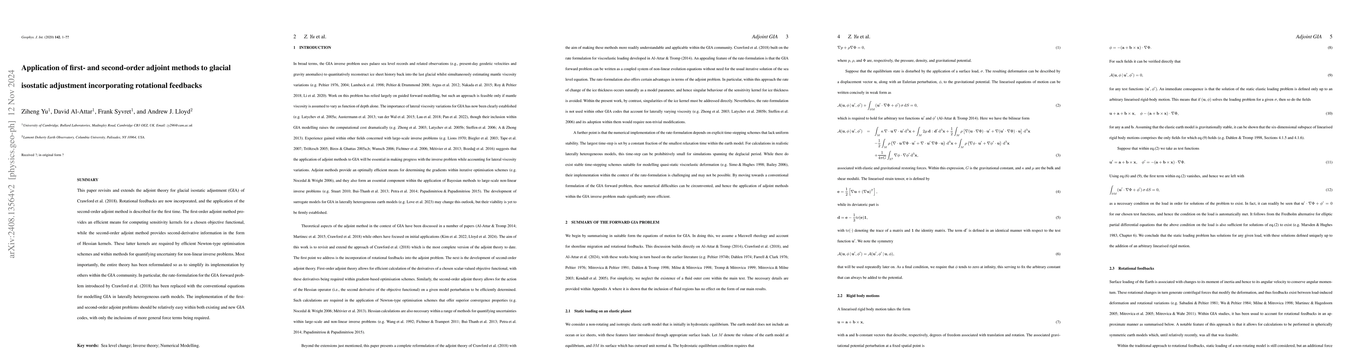 Thumbnail for Application of first- and second-order adjoint methods to glacial
  isostatic adjustment incorporating rotational feedbacks