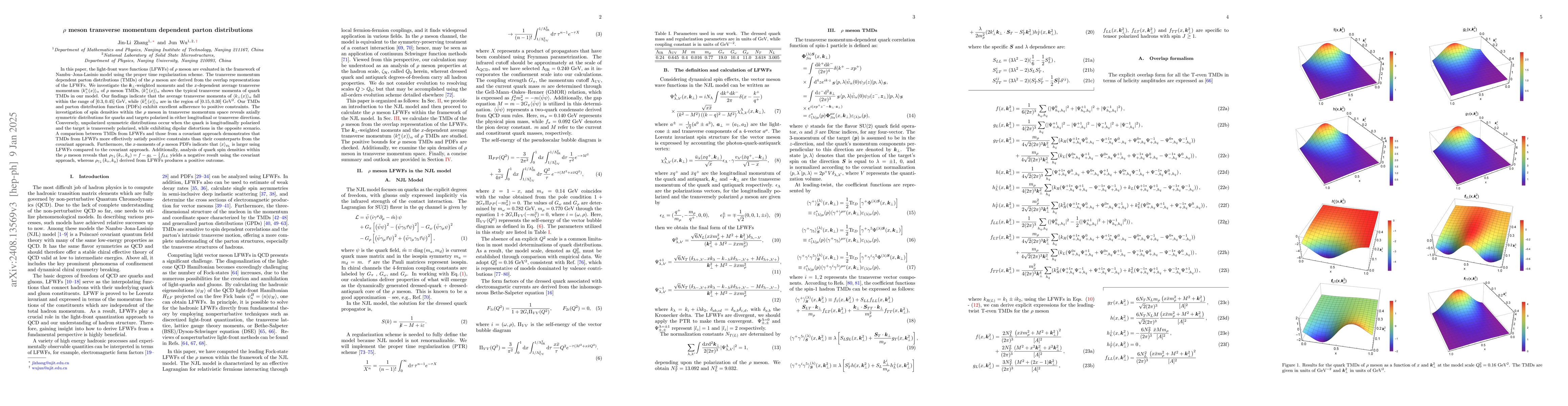 Thumbnail for $ρ$ meson transverse momentum dependent parton distributions