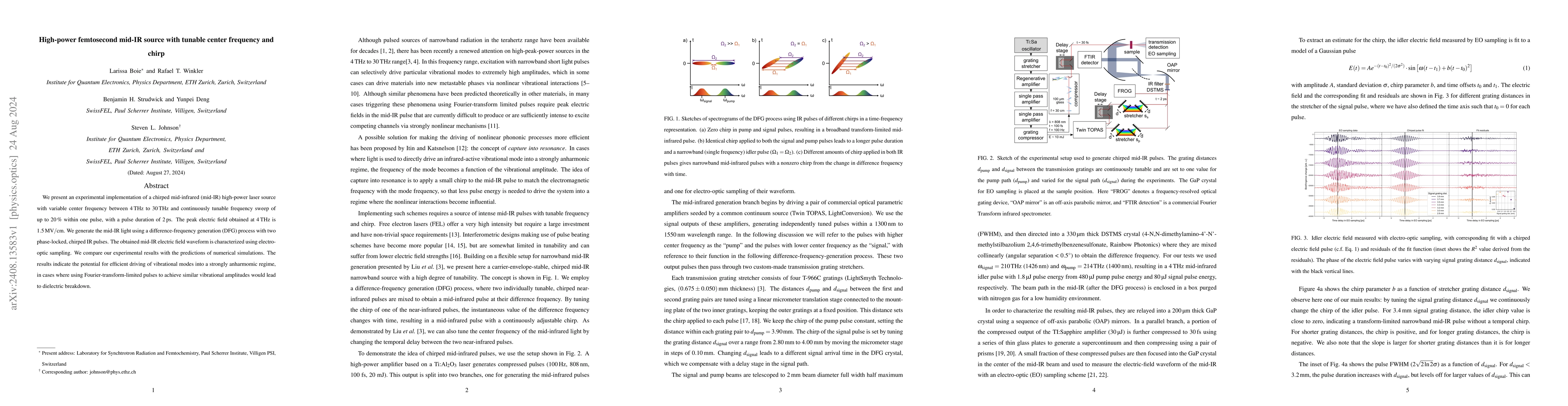 Thumbnail for High-power femtosecond mid-IR source with tunable center frequency and
  chirp