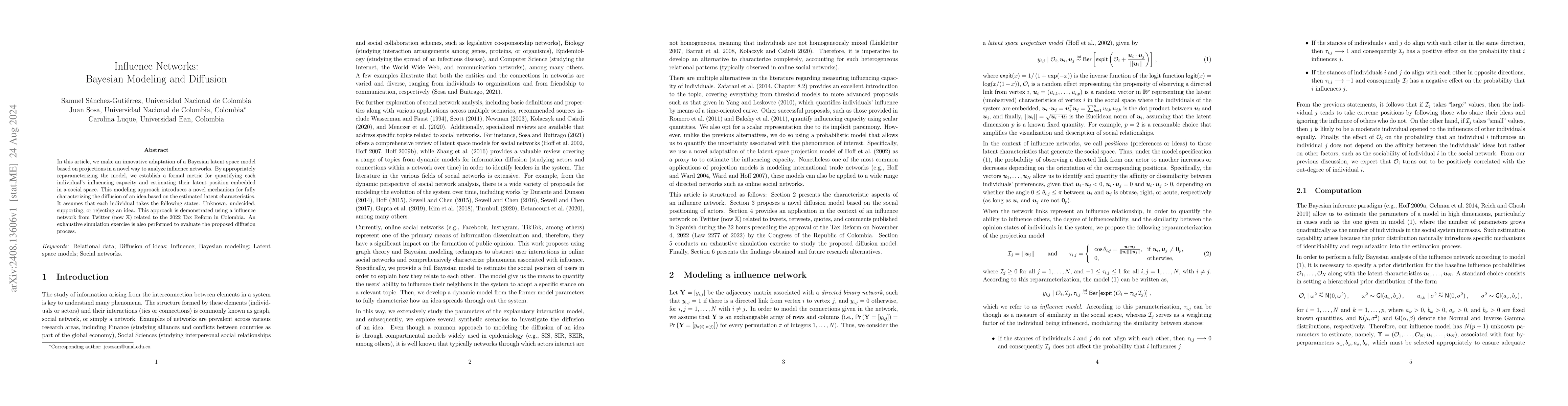 Thumbnail for Influence Networks: Bayesian Modeling and Diffusion