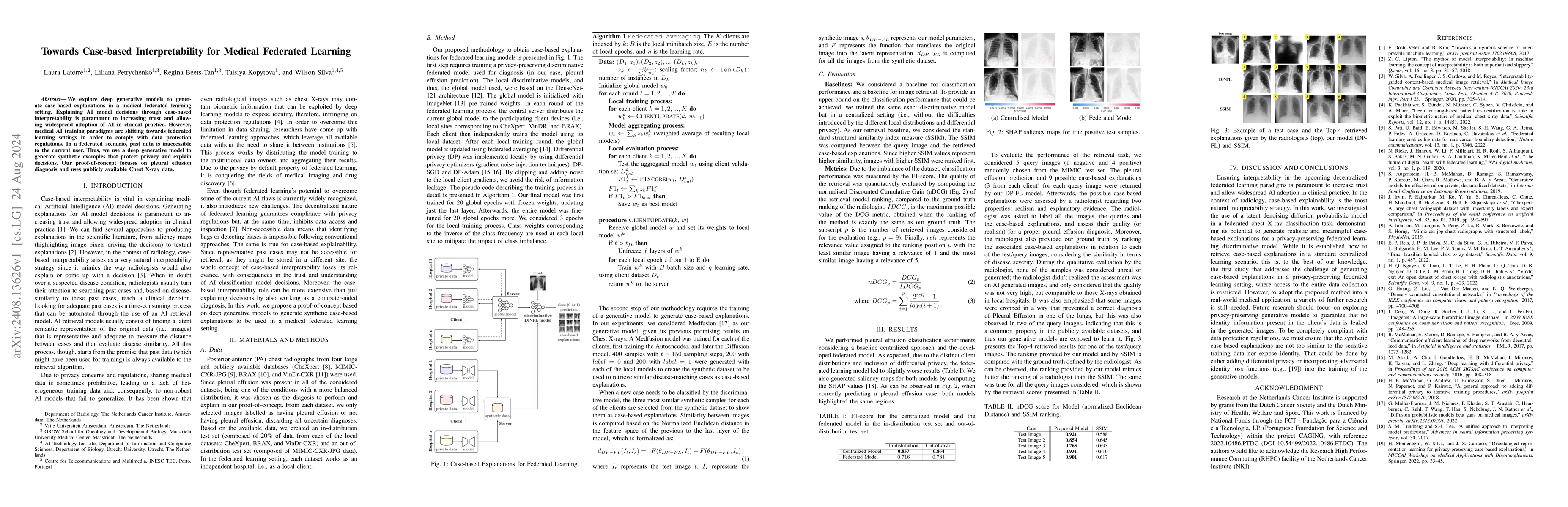Thumbnail for Towards Case-based Interpretability for Medical Federated Learning