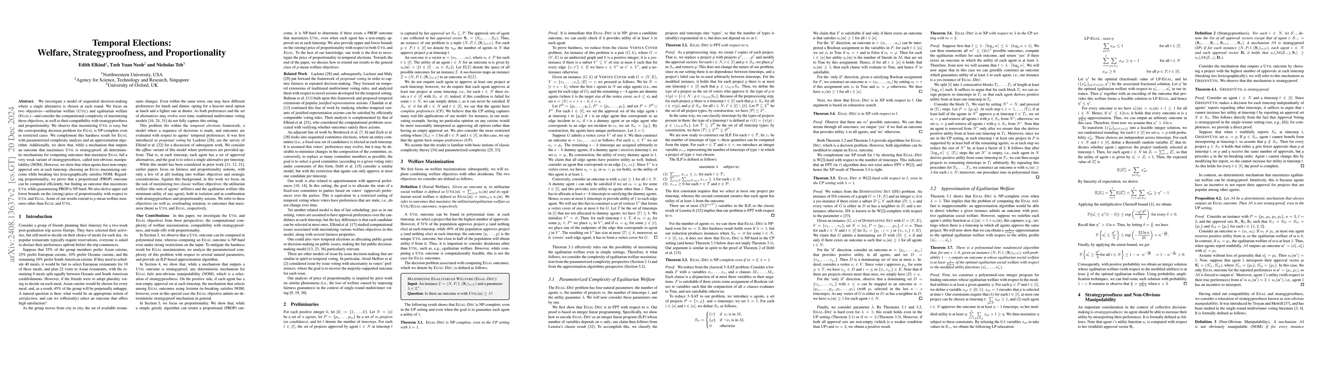 Thumbnail for Temporal Elections: Welfare, Strategyproofness, and Proportionality