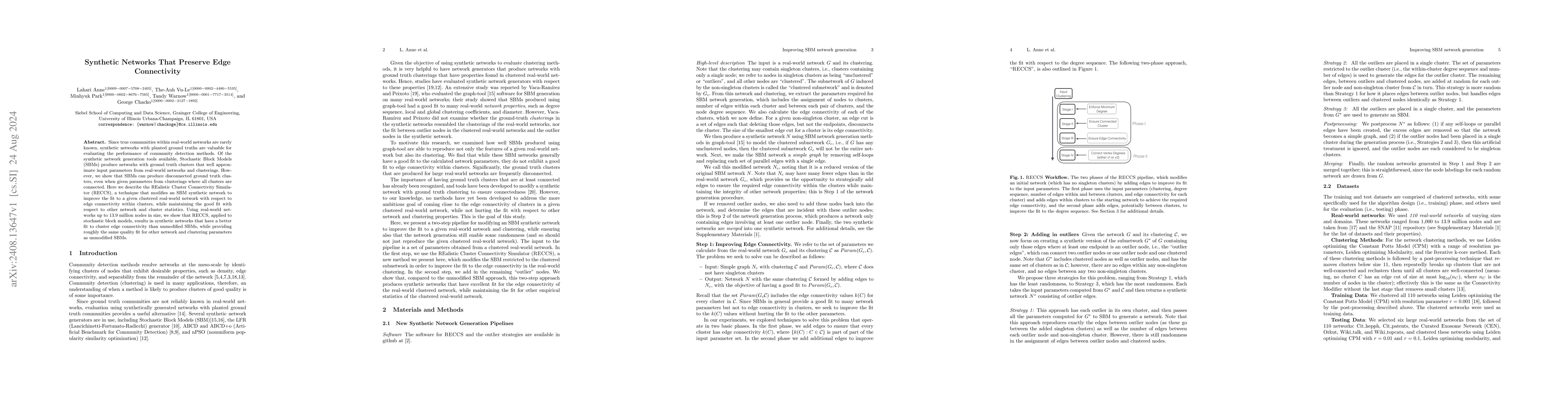 Thumbnail for Synthetic Networks That Preserve Edge Connectivity