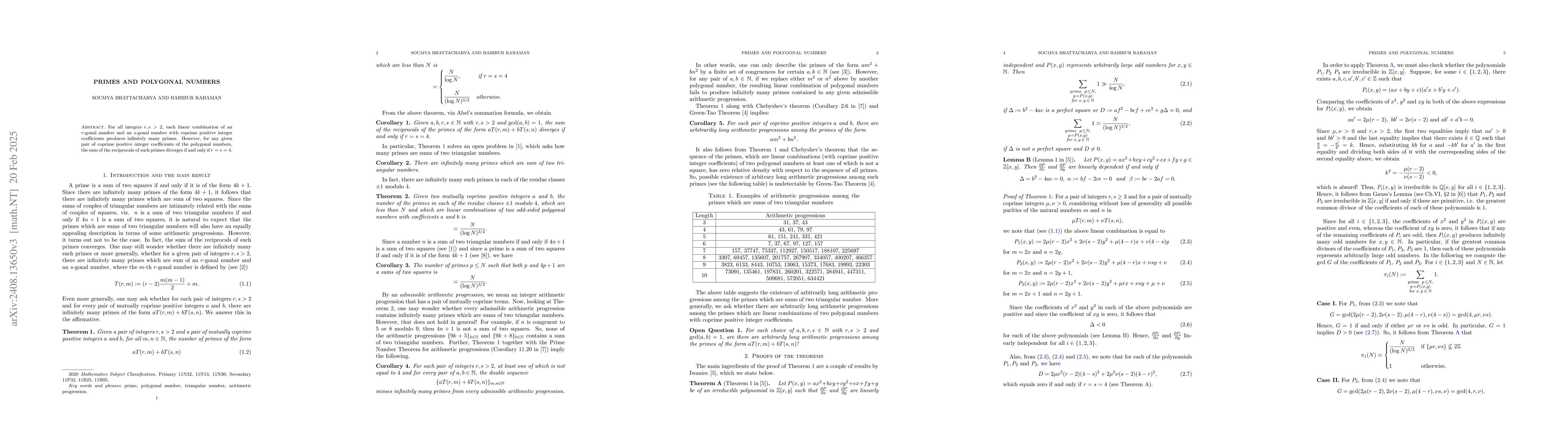 Thumbnail for Primes and polygonal numbers